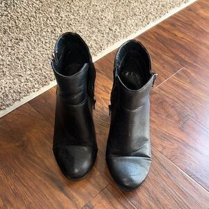 Black Leather Ankle Boots